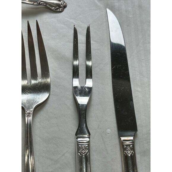 ROGERS Silverplate Elegant Lady Serving Pieces Daybreak Knife Spoon Fork Ladle - Picture 11 of 16